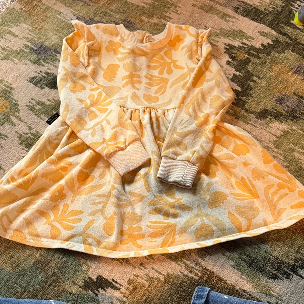 Tiny Tribe Charming Yellow Floral Kids Dress